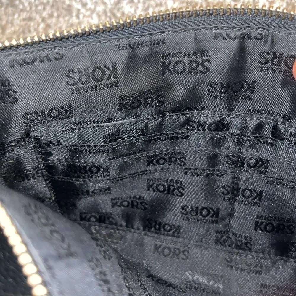 Michael Kors Double Pouch Crossbody Med/Large Black Pebbled Leather Excellent! - Picture 14 of 14